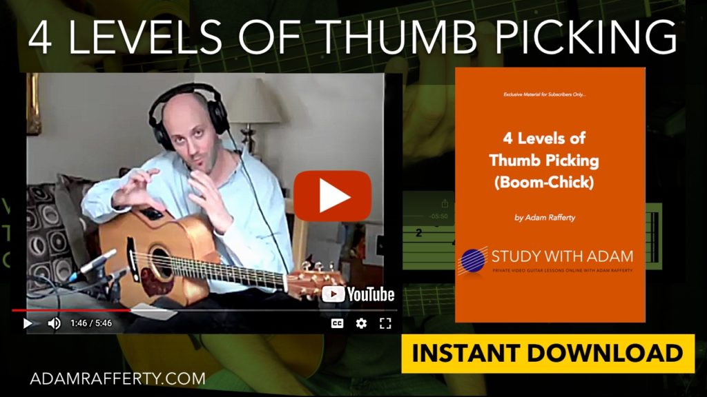 4 Levels of Thumb Picking - - Adam Rafferty Free Guitar Lesson