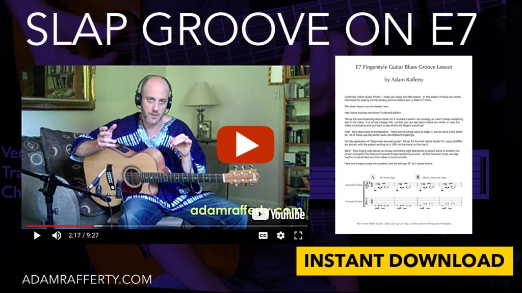 Slap Groove on E7 - Adam Rafferty Free Guitar Lesson